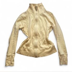 Y2K Light Yellow Full Length Zip Up